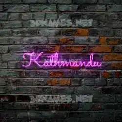 kathmandu in Pink Neon style - 3D name wallpaper