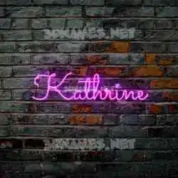 kathrine in Pink Neon style - 3D name wallpaper