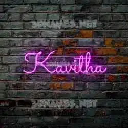 kavitha in Pink Neon style - 3D name wallpaper