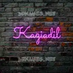 kaziadil in Pink Neon style - 3D name wallpaper