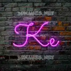 ke in Pink Neon style - 3D name wallpaper