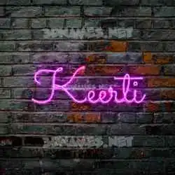 keerti in Pink Neon style - 3D name wallpaper