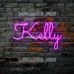 kelly in Pink Neon style - 3D name wallpaper