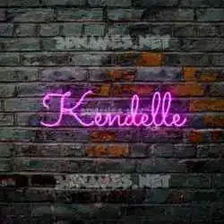 kendelle in Pink Neon style - 3D name wallpaper