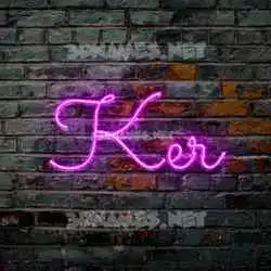 ker in Pink Neon style - 3D name wallpaper