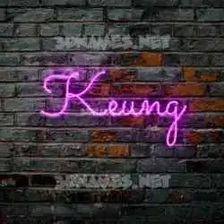 keung in Pink Neon style - 3D name wallpaper
