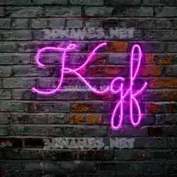 kgf in Pink Neon style - 3D name wallpaper