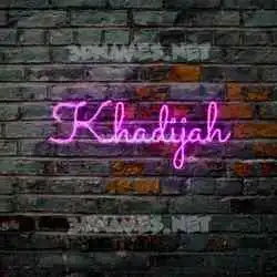 khadijah in Pink Neon style - 3D name wallpaper