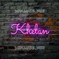 khelan in Pink Neon style - 3D name wallpaper