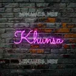 khunsa in Pink Neon style - 3D name wallpaper