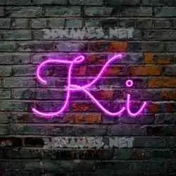 ki in Pink Neon style - 3D name wallpaper
