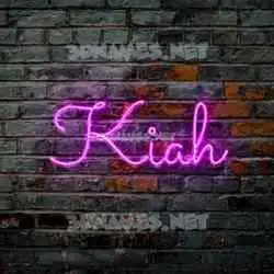 kiah in Pink Neon style - 3D name wallpaper