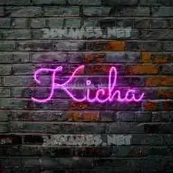 kicha in Pink Neon style - 3D name wallpaper