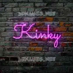 kinky in Pink Neon style - 3D name wallpaper