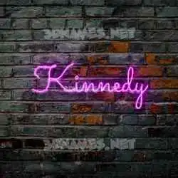 kinnedy in Pink Neon style - 3D name wallpaper