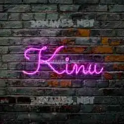 kinu in Pink Neon style - 3D name wallpaper