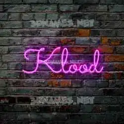 klood in Pink Neon style - 3D name wallpaper