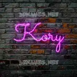 kory in Pink Neon style - 3D name wallpaper