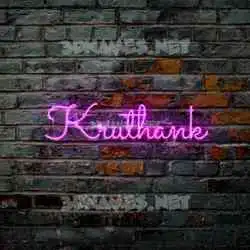 kruthank in Pink Neon style - 3D name wallpaper