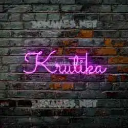 krutika in Pink Neon style - 3D name wallpaper
