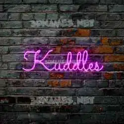 kuddles in Pink Neon style - 3D name wallpaper