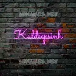 kuldeepsinh in Pink Neon style - 3D name wallpaper