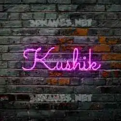 kushik in Pink Neon style - 3D name wallpaper