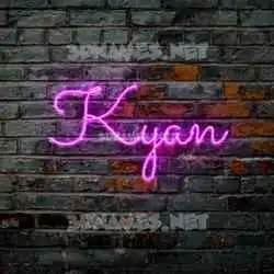 kyan in Pink Neon style - 3D name wallpaper