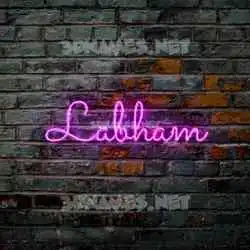 labham in Pink Neon style - 3D name wallpaper