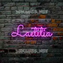 laetitia in Pink Neon style - 3D name wallpaper