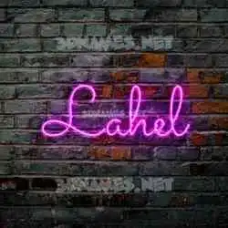 lahel in Pink Neon style - 3D name wallpaper