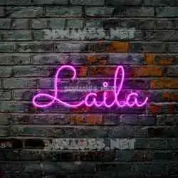 laila in Pink Neon style - 3D name wallpaper