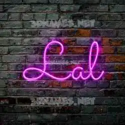 lal in Pink Neon style - 3D name wallpaper