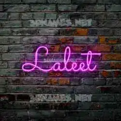 laleet in Pink Neon style - 3D name wallpaper