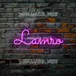 lamro in Pink Neon style - 3D name wallpaper