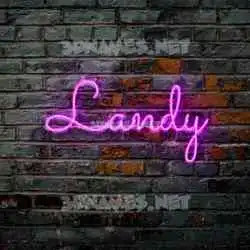landy in Pink Neon style - 3D name wallpaper