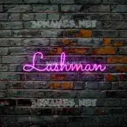 lashman in Pink Neon style - 3D name wallpaper