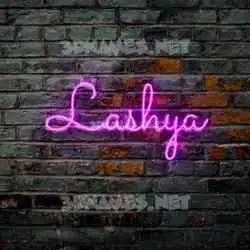 lashya in Pink Neon style - 3D name wallpaper