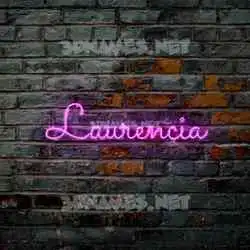 laurencia in Pink Neon style - 3D name wallpaper