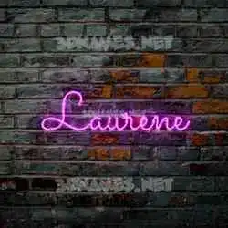 laurene in Pink Neon style - 3D name wallpaper