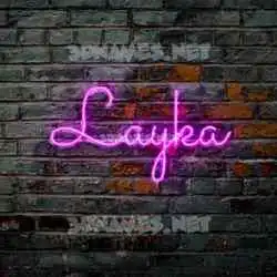 layka in Pink Neon style - 3D name wallpaper
