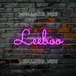 leeboo in Pink Neon style - 3D name wallpaper