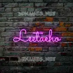 leetaeho in Pink Neon style - 3D name wallpaper