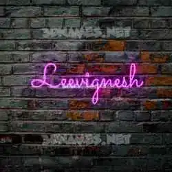 leevignesh in Pink Neon style - 3D name wallpaper