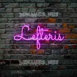 lefteris in Pink Neon style - 3D name wallpaper
