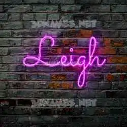 leigh in Pink Neon style - 3D name wallpaper