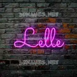 lelle in Pink Neon style - 3D name wallpaper