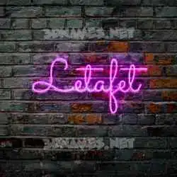 letafet in Pink Neon style - 3D name wallpaper