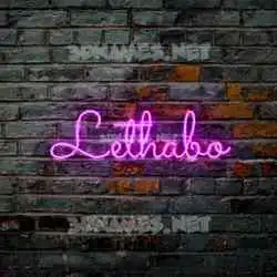 lethabo in Pink Neon style - 3D name wallpaper