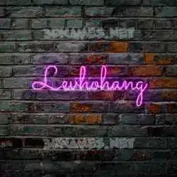 levhohang in Pink Neon style - 3D name wallpaper